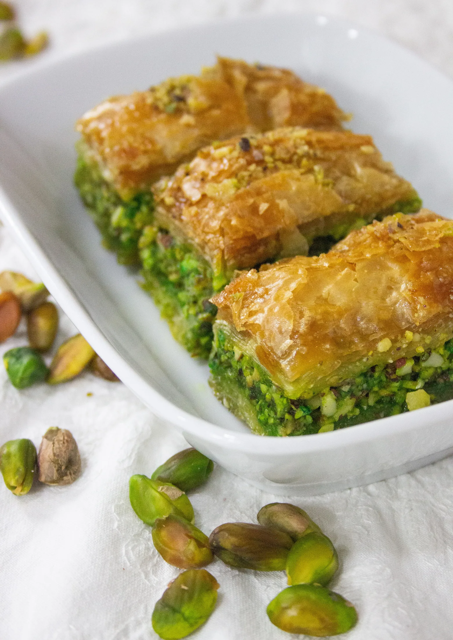 Photograph of pistachio baklava